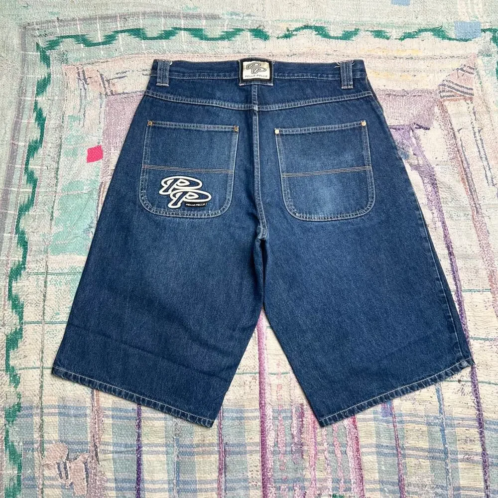 Pelle Pelle Shorts jeans baggy vintage 90s Hip Hop Rap Size 36